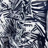 Cotton Jacquard - Navy Leaves
