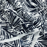 Cotton Jacquard - Navy Leaves