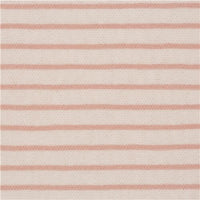 Japan pink wobbly stripes on white cotton smooth knit fabric