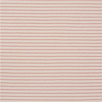 Japan pink wobbly stripes on white cotton smooth knit fabric