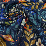 Blue autumn print viscose