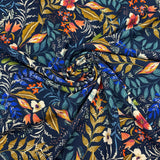 Blue autumn print viscose