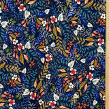 Blue autumn print viscose