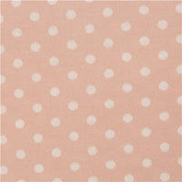 white polka dot smooth knit fabric with pink background pure cotton