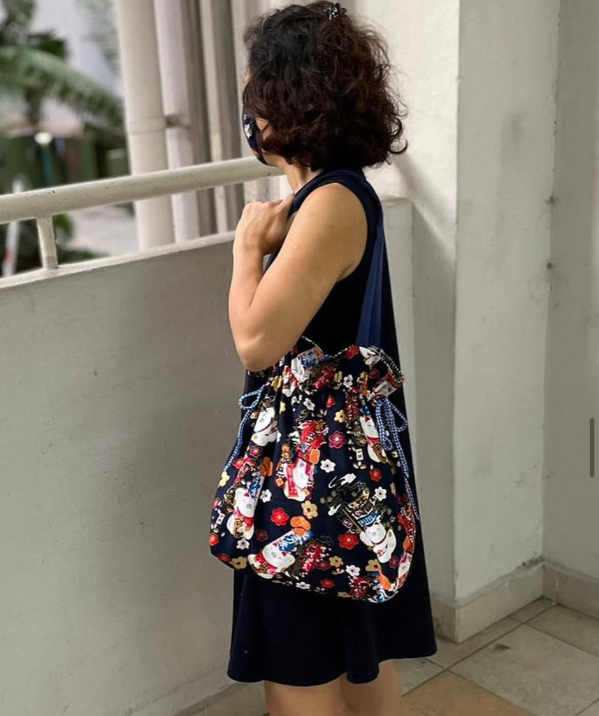 Reversible Drawstring Tote Bag