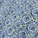 Block Print Blue Lotus Flowers on Zen background