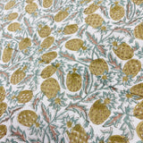 Block Print Pineapples among Leaves