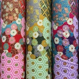 Japanese Patchwork Clouds with Geometric and Flowers