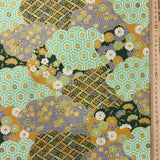 Japanese Patchwork Clouds with Geometric and Flowers