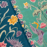 (Hand-stamped batik) Pair of Storks by the Flowers Tiffany