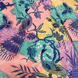 (Hand-stamped) A Pair of Peacock on Tree Pastel #A