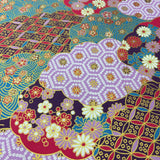 Japanese Patchwork Clouds with Geometric and Flowers
