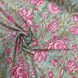 Block Print Floral Vines with Pineapple Sage
