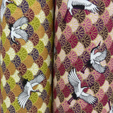 Japanese Cranes flying over Chrysanthemum Waves