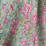 Block Print Floral Vines with Pineapple Sage