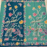 (Hand-stamped batik) Pair of Storks by the Flowers Tiffany