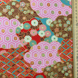 Japanese Patchwork Clouds with Geometric and Flowers