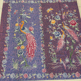 (Hand-stamped batik) Romance of the Peacocks Pink Purple