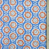 Block Print Simple Shaped Cheerful Flowers