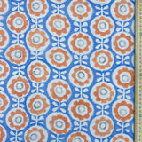 Block Print Simple Shaped Cheerful Flowers