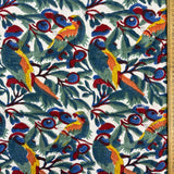 Block Print Playful Parrots on the Trees