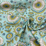 Block Print Wild Dandelions Blue