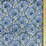 Block Print Blue Lotus Flowers on Zen background