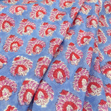 Block Print Small Floral Fan Motif