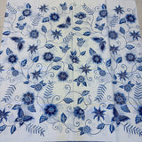 (Hand-stamped batik) Flowers Butterflies Vines Pocerlain