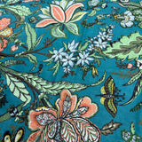 230cm - Screen Print Huge Floral in Turquoise