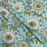 Block Print Wild Dandelions Blue