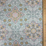 Gothic Flowers Motif Pastel Mint