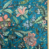 230cm - Screen Print Huge Floral in Turquoise