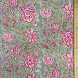 Block Print Floral Vines with Pineapple Sage