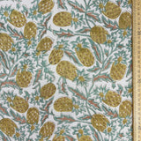 Block Print Pineapples among Leaves