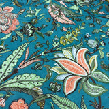 230cm - Screen Print Huge Floral in Turquoise