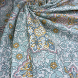 Gothic Flowers Motif Pastel Mint