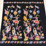 (Hand stamped Batik) Pair of Storks with Growing Flowers