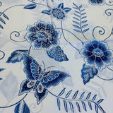 (Hand-stamped batik) Flowers Butterflies Vines Pocerlain