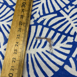 192cm (Defective) - Block Print Leaves Abstract Blue