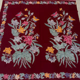 (Hand stamped Batik) Stalk of Flowers Red