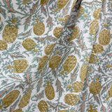 Block Print Pineapples among Leaves