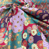 Japanese Patchwork Clouds with Geometric and Flowers