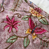 (Hand-stamped batik) Vines of Flowers in Flowers Mocha