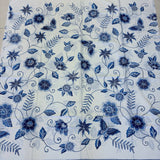 (Hand-stamped batik) Flowers Butterflies Vines Pocerlain