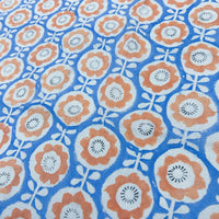 Block Print Simple Shaped Cheerful Flowers
