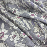 Japanese Flowers Forest Rippled Cotton