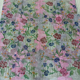 (Hand stamped Batik) Vines of flowers Multi C