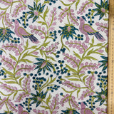 Block Print Birds among the Corn Flower Vines