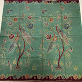 (Hand-stamped batik) Romance of the Peacocks Burgundy